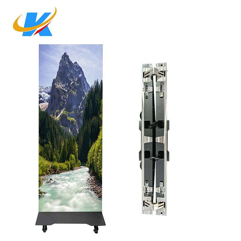 P1.25/P1.5/P1.8 Pantalla de cartel LED plegable, pantalla publicitaria LED portátil y plegable
