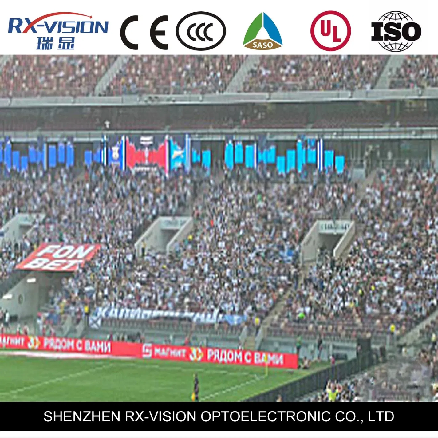 High Brightness Outdoor P6.25 P8.33 P10 LED Advertising Sports Football Perimeter Stadium LED Display Screen