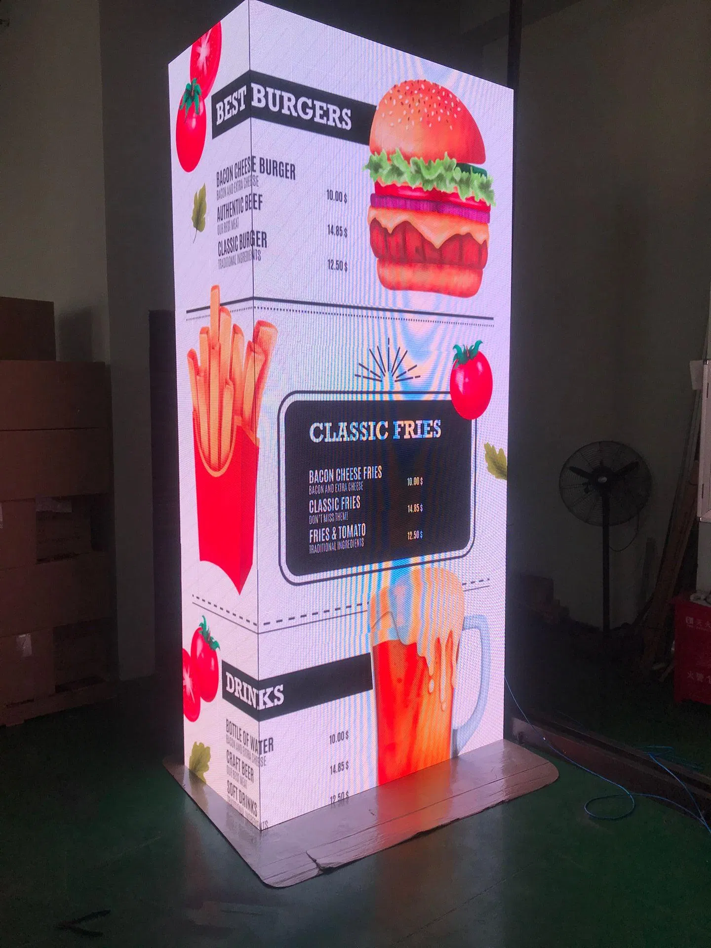 P2.97 Indoor LED Display for Cube Pillar Advertising