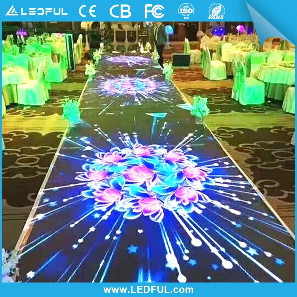 Custom Indoor Outdoor Wedding Ground P3.91 P4.81 500*1000mm Disco Night Bar Dance Floor LED Screen Interactive LED Floor Tiles Display for Live Show Stage Event