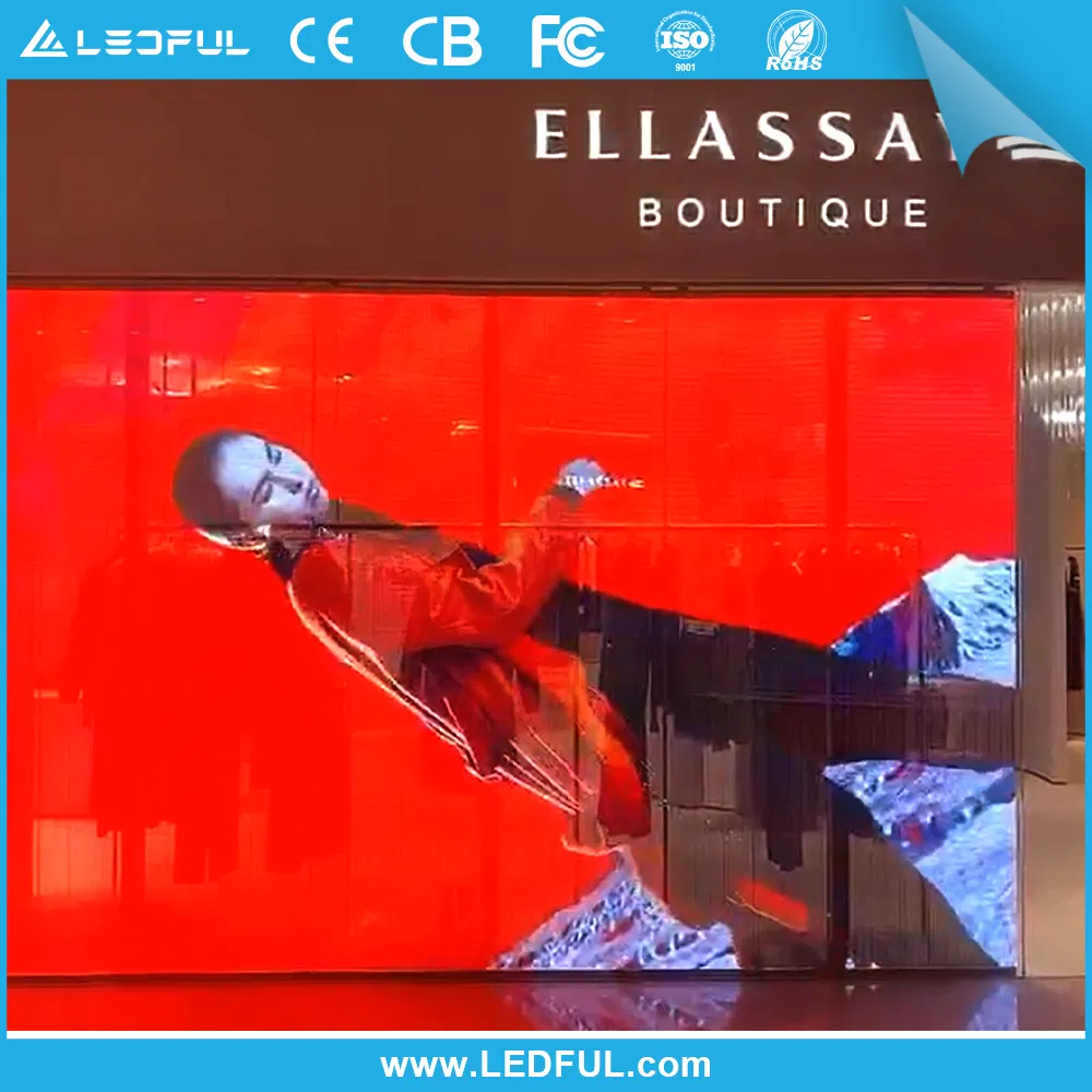 Indoor Outdoor P3.91 P2.8 P1.9 Transparent Digital Advertising Glass Video Wall RGB SMD TV P3.91-7.8 P2.8-5.6 Curtain Window LED Panels Mesh Film Display Screen