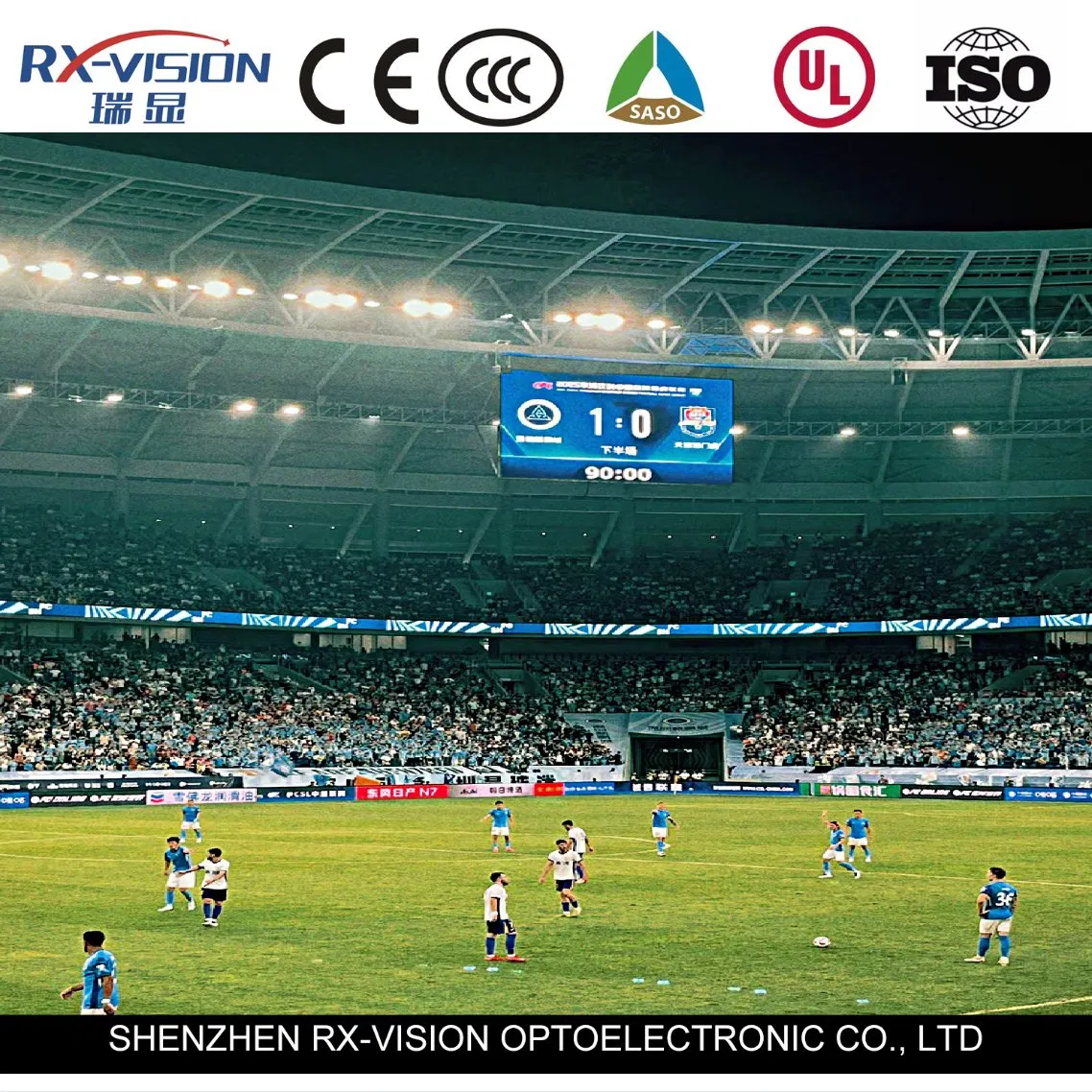 P8.33 P10 Full Color High Brightness Outdoor Sport Football Perimeter LED Display