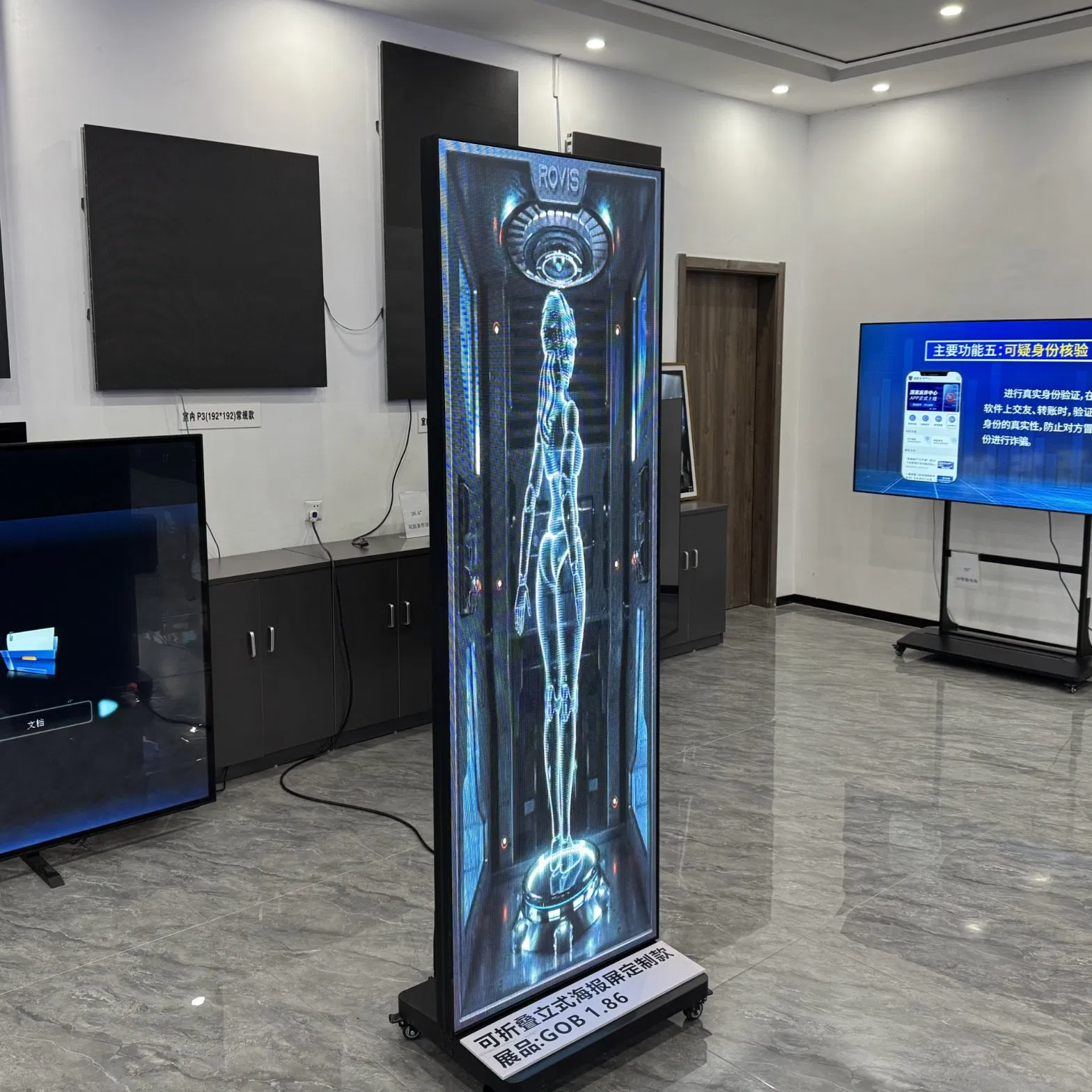 Indoor Definition P1.9 P2.5 P3 HD WiFi Foldable Vertical Floor Stand Mirror Electronic Poster Panel Moved Advertising Screen Poster LED Display