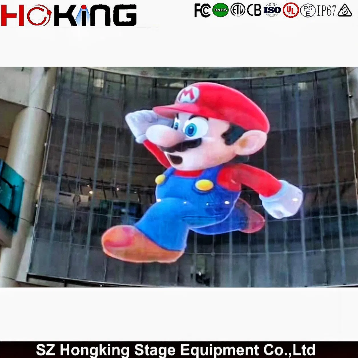 Naked-Eye 3D High-Transmittance P3.91 4000CD Holographic Transparent LED Display Screen