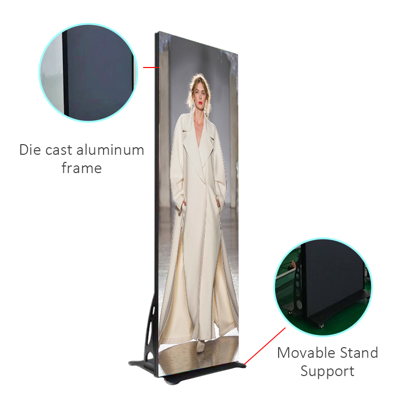 Indoor LED Screen P1.86 P2 P2.5 LED Poster Display Full Color Digital Signage and Display for Shopping Mall LED Poster
