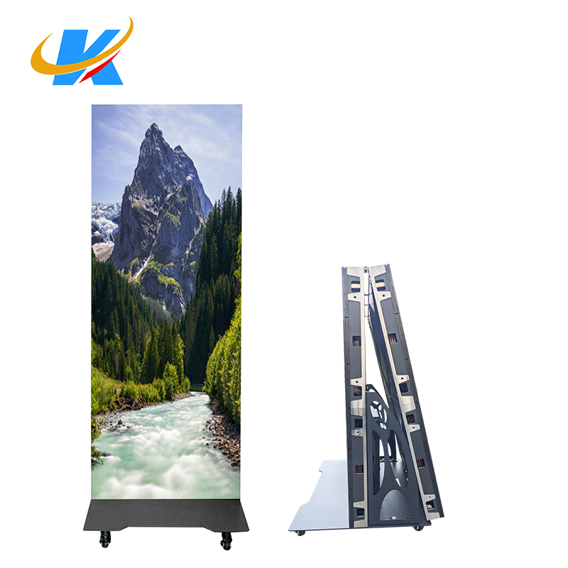 P1.25/P1.5/P1.8 Pantalla de cartel LED plegable, pantalla publicitaria LED portátil y plegable