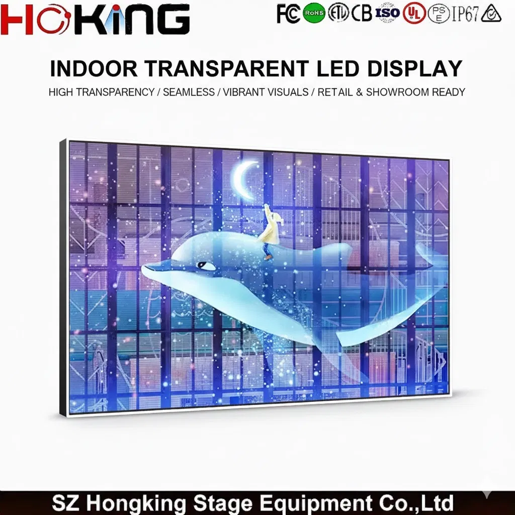 Naked-Eye 3D High-Transmittance P3.91 4000CD Holographic Transparent LED Display Screen