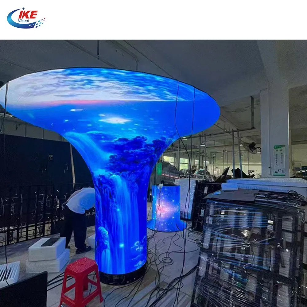 P2.5 P3 P3.91 P4 Indoor Curved Flexible Pillar Column LED Billboard Display Screen Wholesale Publicity Broadcast