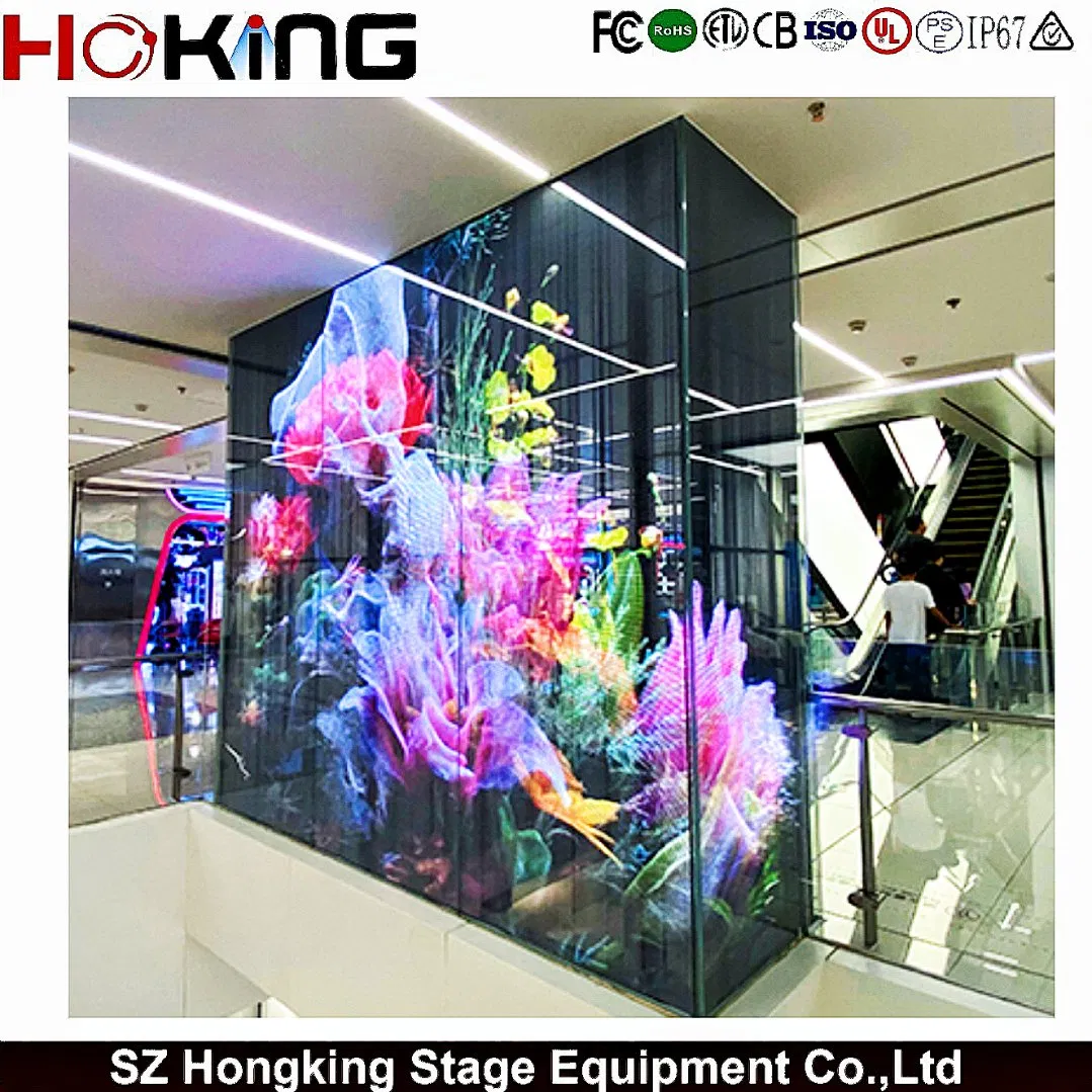 Naked-Eye 3D High-Transmittance P3.91 4000CD Holographic Transparent LED Display Screen