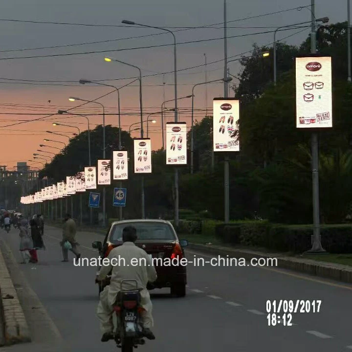 Street Pole/Post/Pillar P4/P5/P6 Advertising Digital Media Panel Screen LED Display