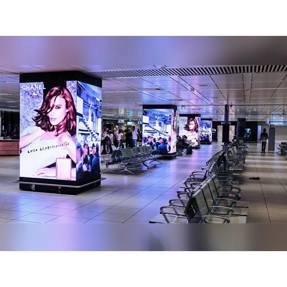 Front Service P3.91 Indoor Fixed Square Pillar Cube Video Wall LED Screen Display