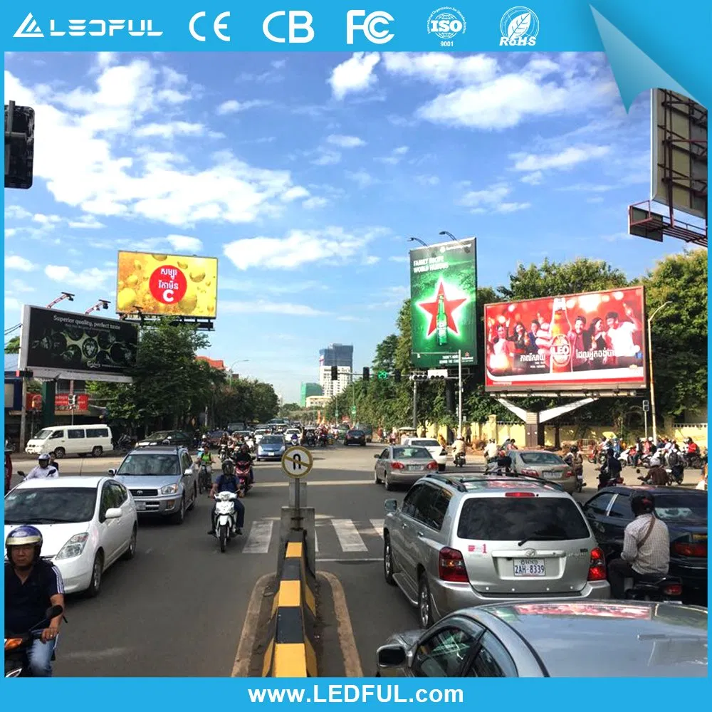 Outdoor Signage P6 Pole Standing WiFi Control Digital Advertising Billboard Pillar Mounted Street LED Screen Display