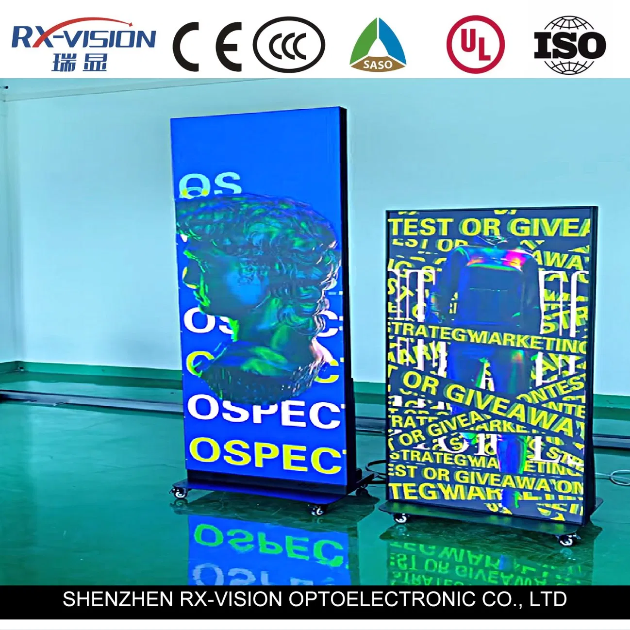 Gob P1.25 Póster Interior Pantalla LED Digital para Banner Pared de Video LED Portátil para Tienda