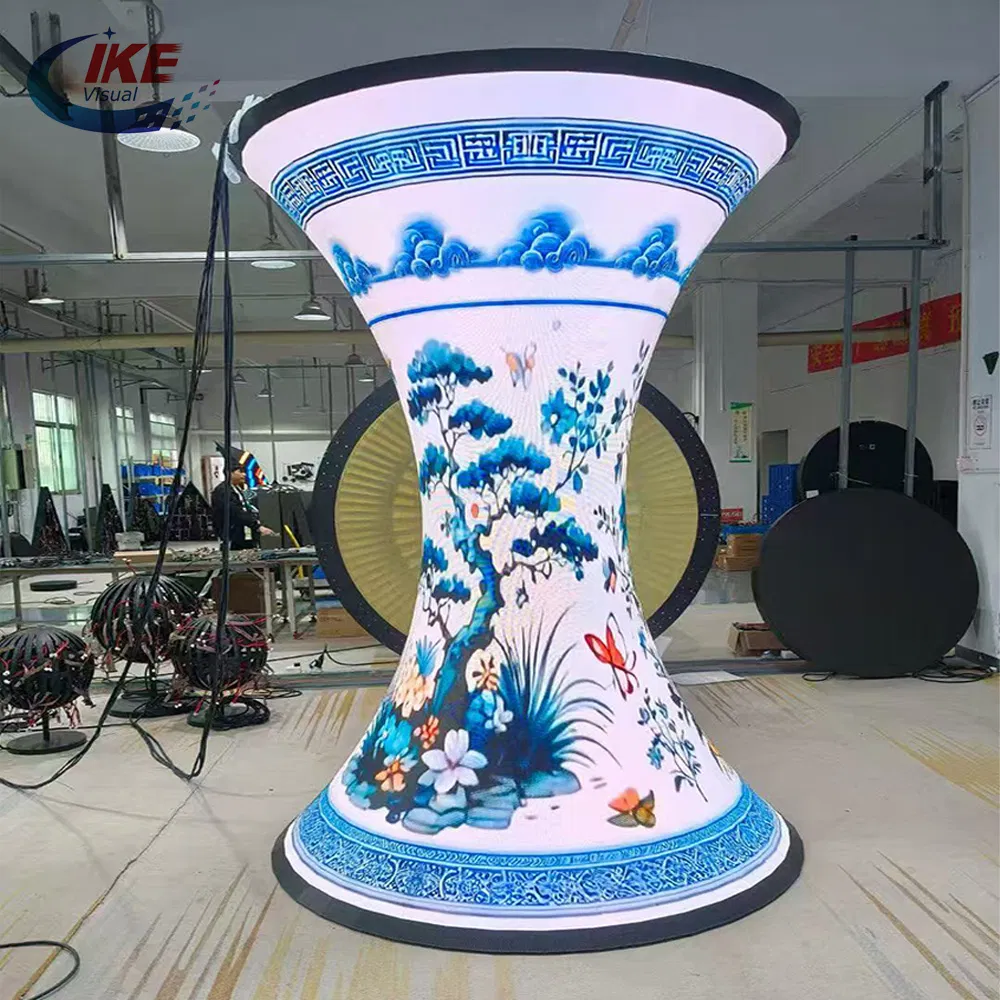 P2.5 P3 P3.91 P4 Indoor Curved Flexible Pillar Column LED Billboard Display Screen Wholesale Publicity Broadcast