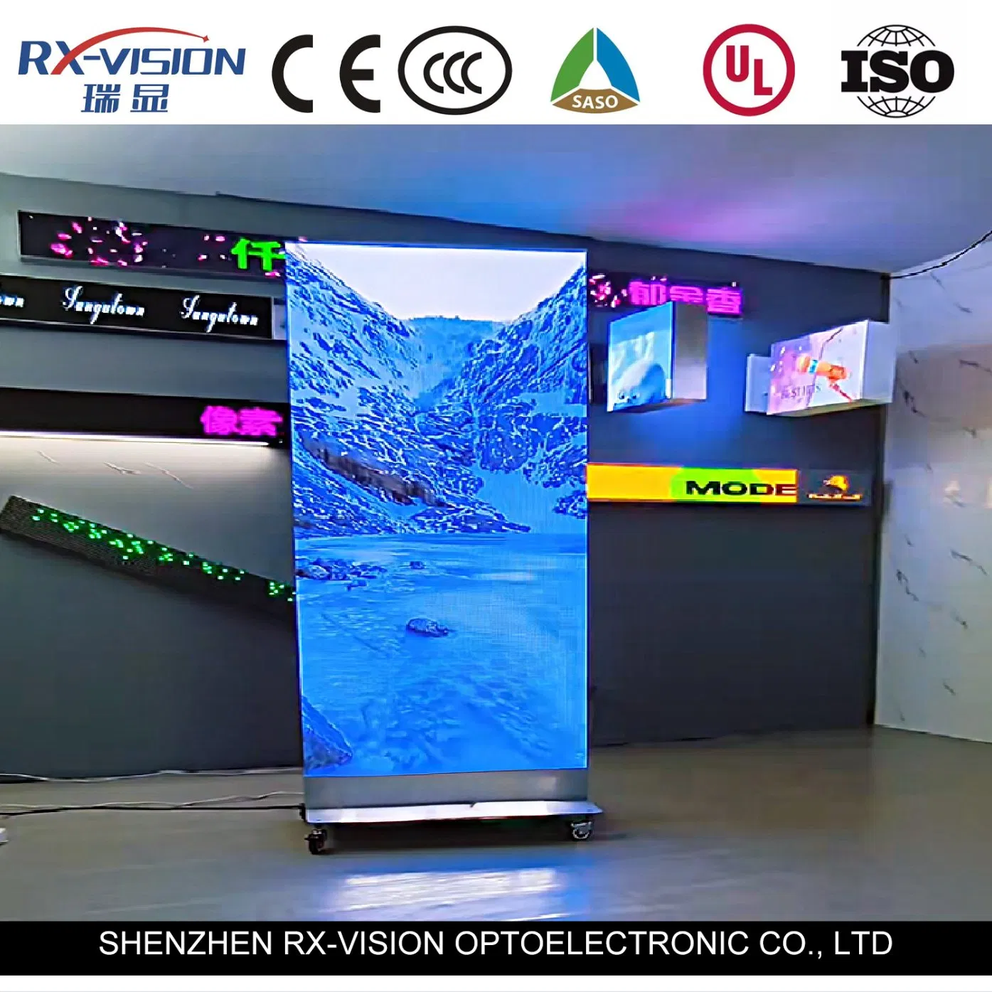 Gob P1.25 Póster Interior Pantalla LED Digital para Banner Pared de Video LED Portátil para Tienda