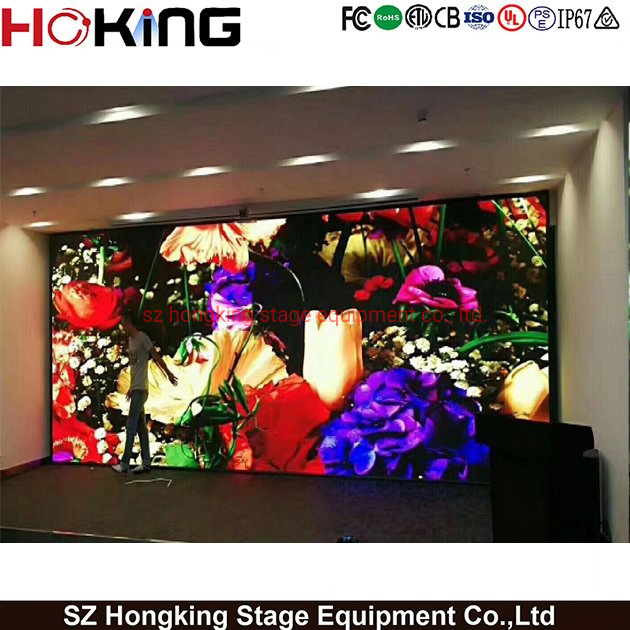 Pantalla LED Interior a Todo Color Señal Gob Hob P1.86 Módulo de Pantalla LED 320X160mm Fundición a Presión 640X480mm Gabinete Hub