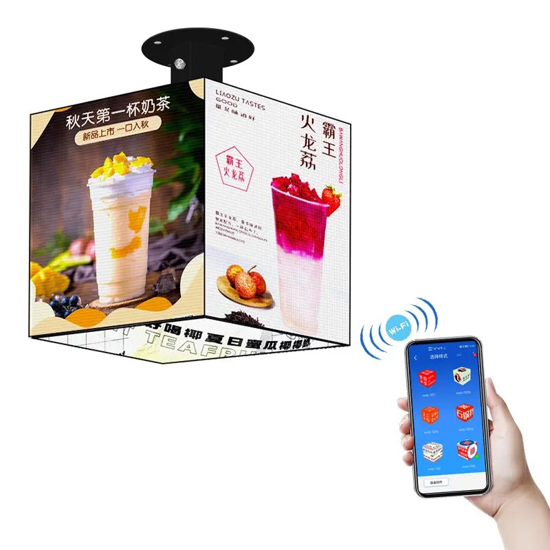 High Quality Column Pillar Five Sides LED Magic Cube Screen Display for Advertising