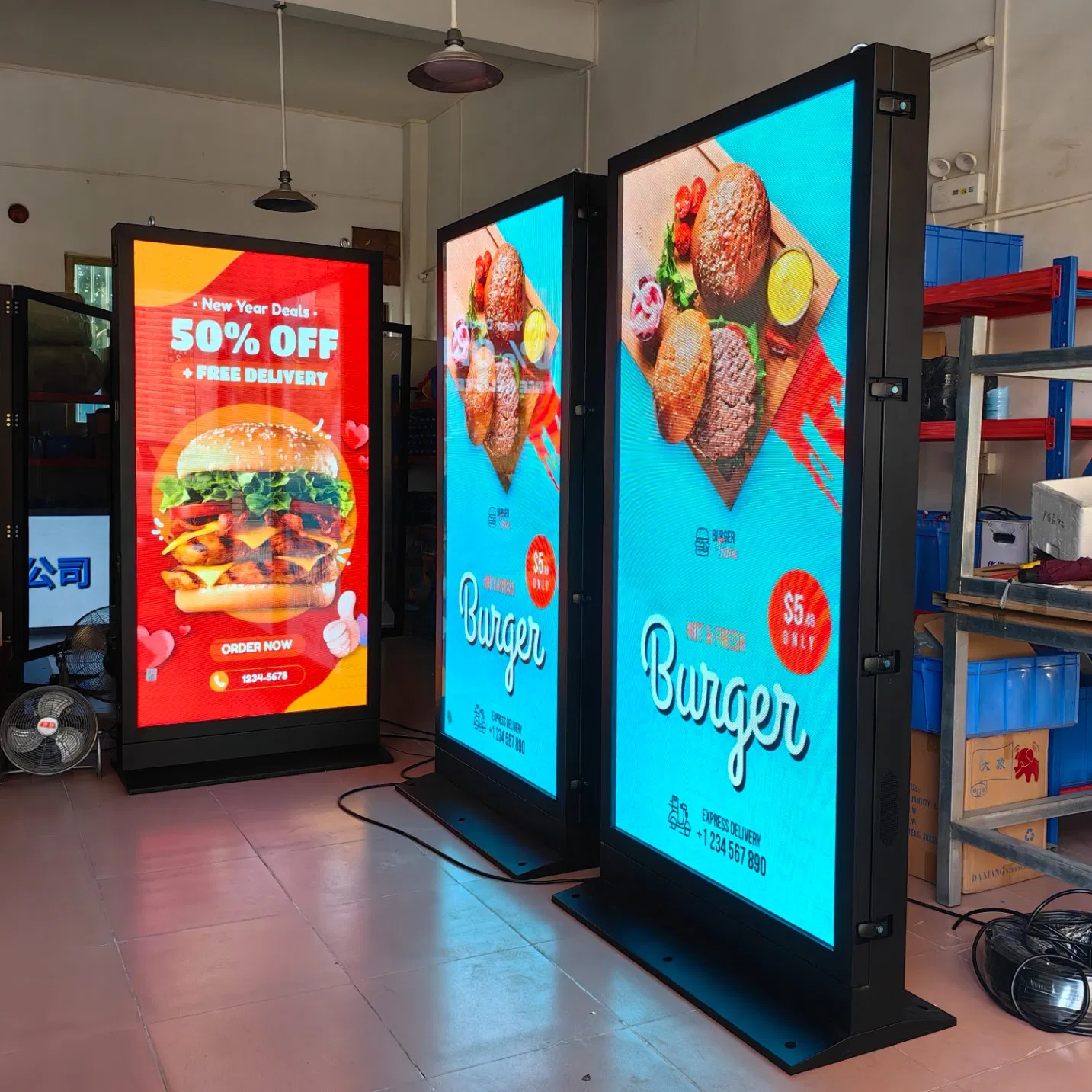 75 86 Inch LED Screen P2.5 P3 P4 Full Color Billboard Indoor Outdoor Waterproof Floor Standing Digital Signage Kiosk 5000 Nits Advertising Player LED Display