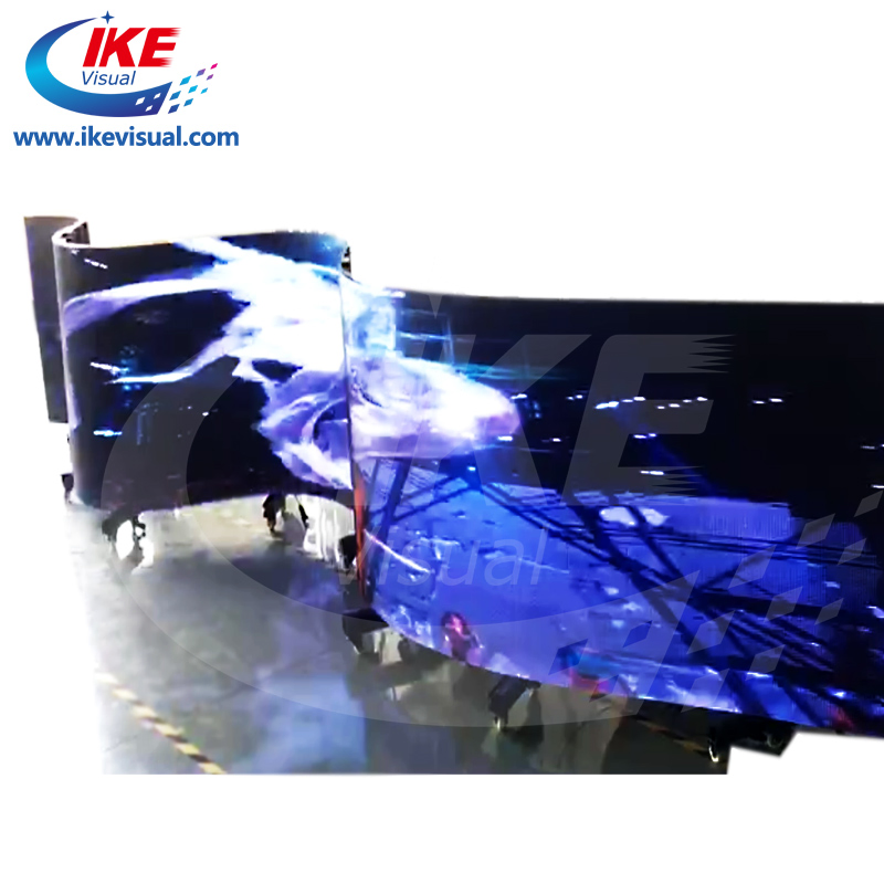 HD LED Curtain Display with Flexible Curved Cylinder Pillar Movable for Stage