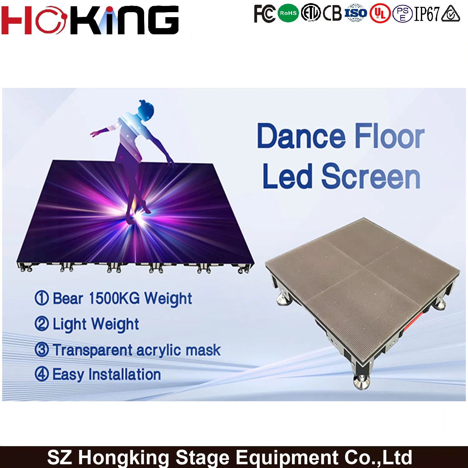 Interactive P3.91mm DJ Video LED Floor Display Dance Floor