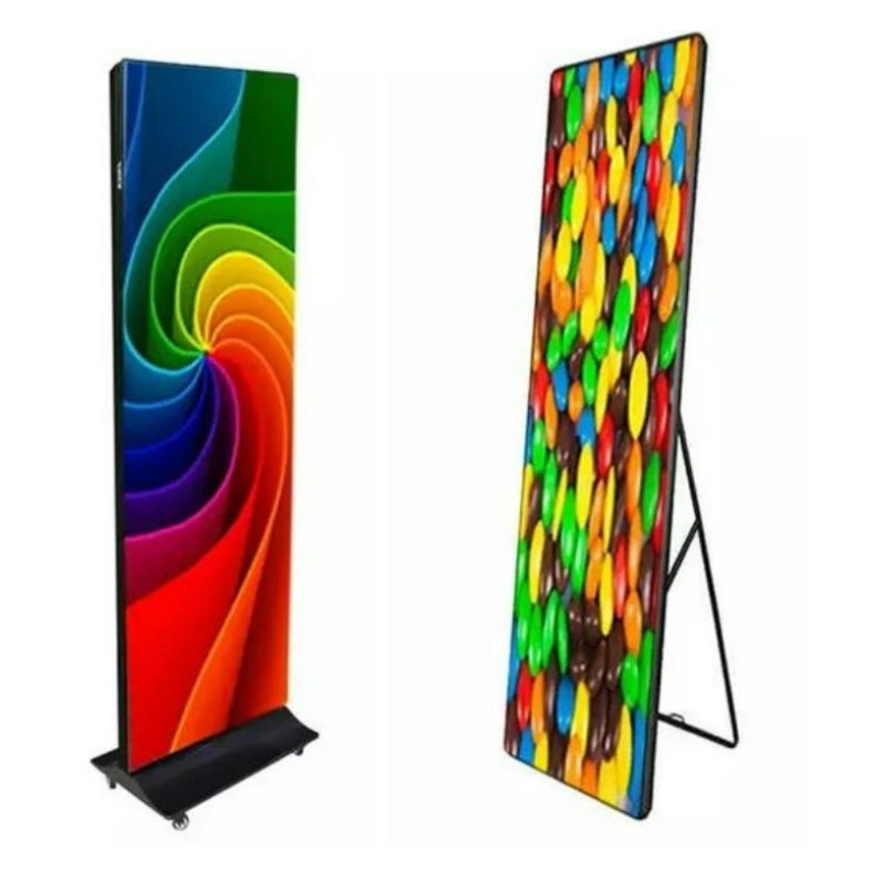 OEM ODM Poster Indoor Advertising RGB Portable Standing High Brightness WiFi 4G USB Poster P1.86 P2 P2.5 Video LED Display