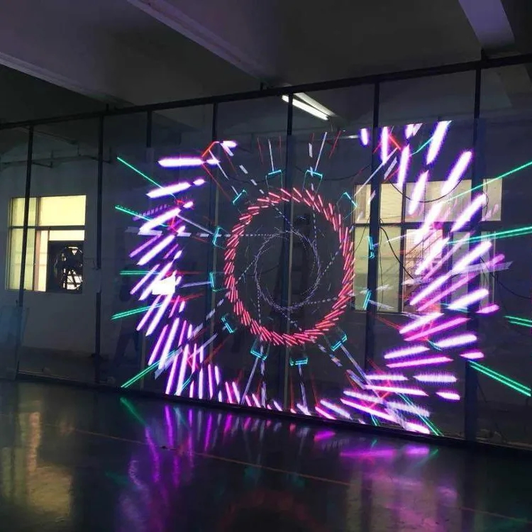 Shopping Mall Glass Window Advertising Screen Interior P3.91 LED Transparent Screen Display