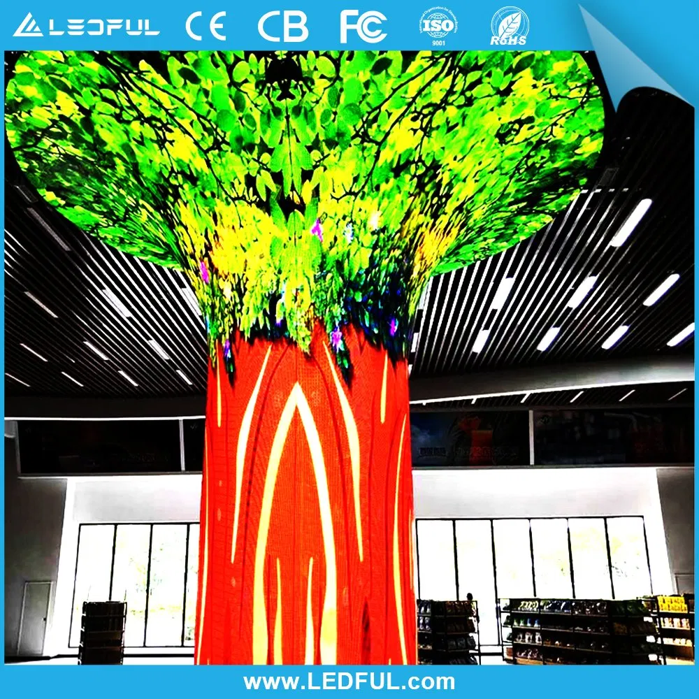 P1.875 P2 P2.5 Creative Round Curve Soft Round LED Screen Module Flexible LED Display for Cylindrical Column Use