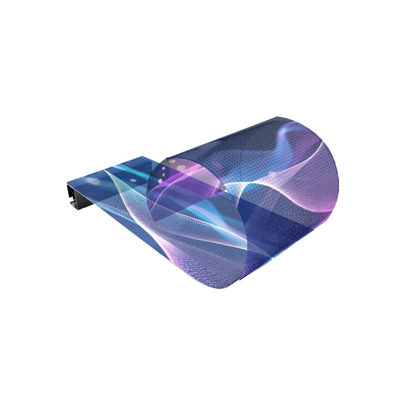 Adhesive Advertising Digital Billboard LED Flexible Video Wall Soft Curved Curtain Transparent Display for Subway Station