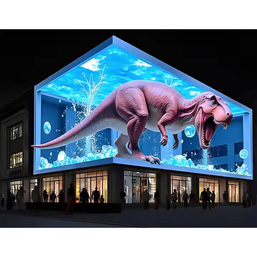 Outdoor Giant Corner 90degree LED Video Wall Naked-Eye 3D LED Display Outdoor 3D Digital LED Advertising Billboard