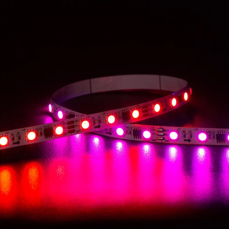 Energy-Saving LED Fantasy Color Light Strip Ws2812 Low-Voltage 5V Waterproof Light Bar Color-Changing Cabinet Running Horse Flowing Light Strip Self-Adhesive Le