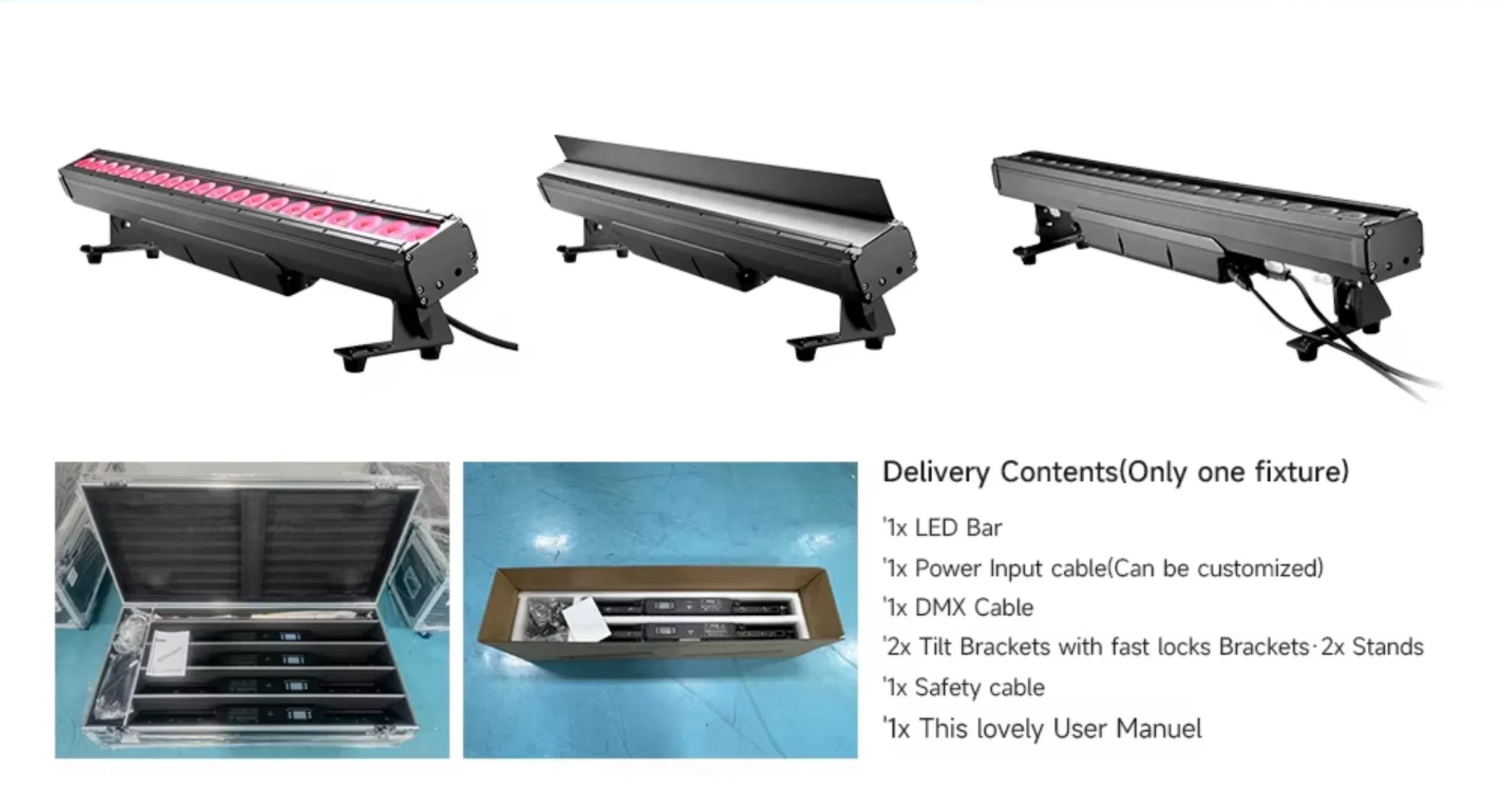 IP65 15W*20PCS RGBW 400W DMX Rdm Beam Strip Light Bar Flex LED Wall Washer Stage Lighting out Door Wall Lights for Club