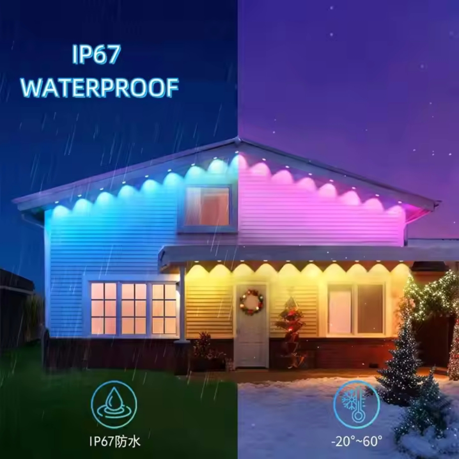 Permanent Smart RGBW LED Pixel Light Point Light 0.9W Full Color LED Decoration Strips WiFi Control 12V DC 50/Pack for Christmas Holiday Neon Light