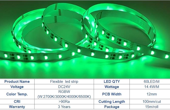 Hot-Sale Long Constant Current LED Strip 12mm 5050 RGBW LED Strip Light 60LEDs Max 15m No Voltage Drop IP20 IP67 LED Strip