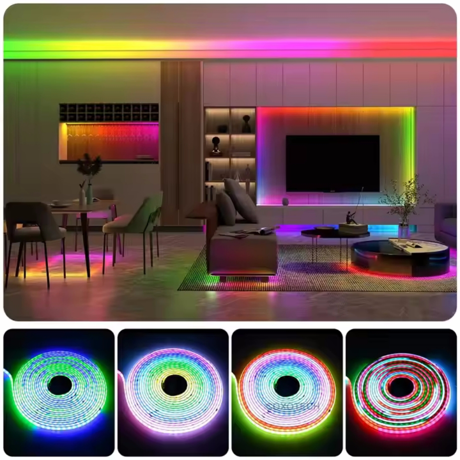 Magic Dream Color Ws2811IC DC24V COB Strip Rgbic LED Strip Light Smart Individually Addressable RGB COB LED Strips for Bedroom Room Indoors