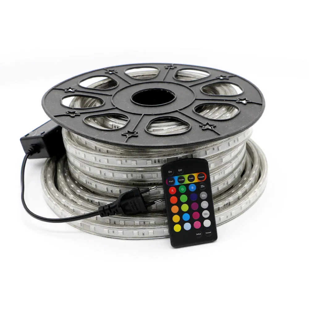 220V High Voltage LED Strip Light RGB SMD 5050 Tape Remote Control Waterproof LED Light Strip