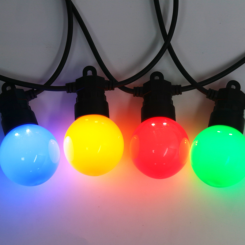 Low Voltage 24V Rainproof Plastic Colorful Bulb Housing Holiday Bedroom Decoration Strip Bulb Light LED Round Ball Pendant
