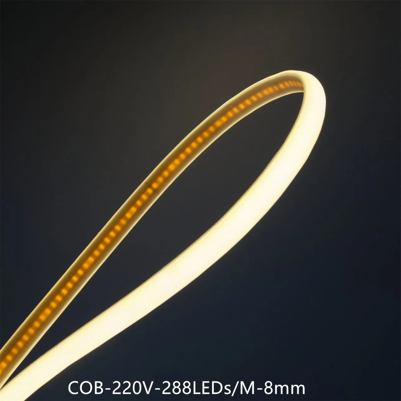 High Quality Full Range Flexible COB Strip Lighting 288 LED High-Voltage Energy-Saving Safety Outdoor Milky Model LED Light
