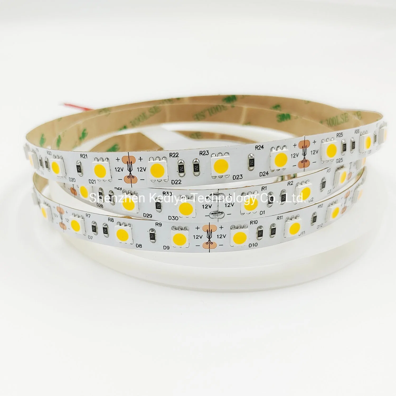 50m/Roll LED Strip Warm White DC12V 3000K 4000K 6000K SMD5050 60LEDs/M Aluminum Profile Flexible LED Strip Light
