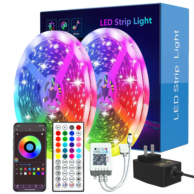 5 Meters 90 Lights 44 Keys Remote Control and APP Control Room Home Party Decoration 5050 RGB LED Light Strip