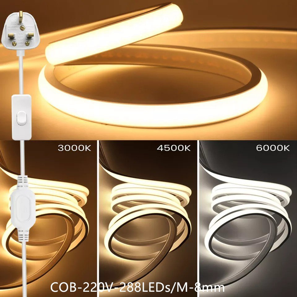 Steady Quality COB Strip Lighting 288 LED High-Voltage Energy-Saving Outdoor Milky Model Light