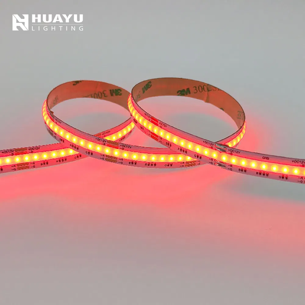 High-Density COB RGB Light Strip - 840 LEDs Per Meter, 10mm Wide, 14W/M, 24V DC, Soft Uniform COB Strip