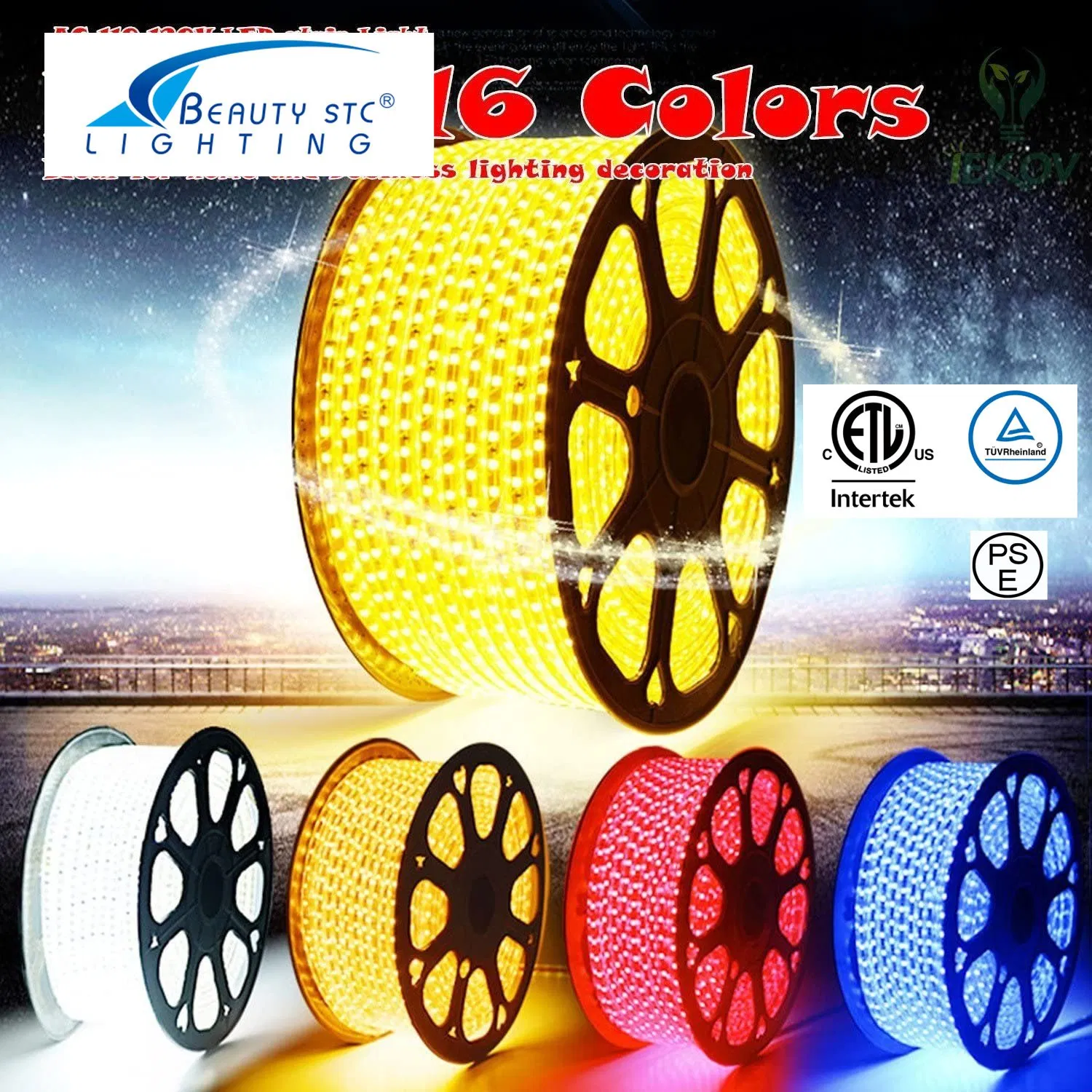 50m ETL 110V AC High Voltage 3 Years Warranty SMD5050 RGB LED Strip Light