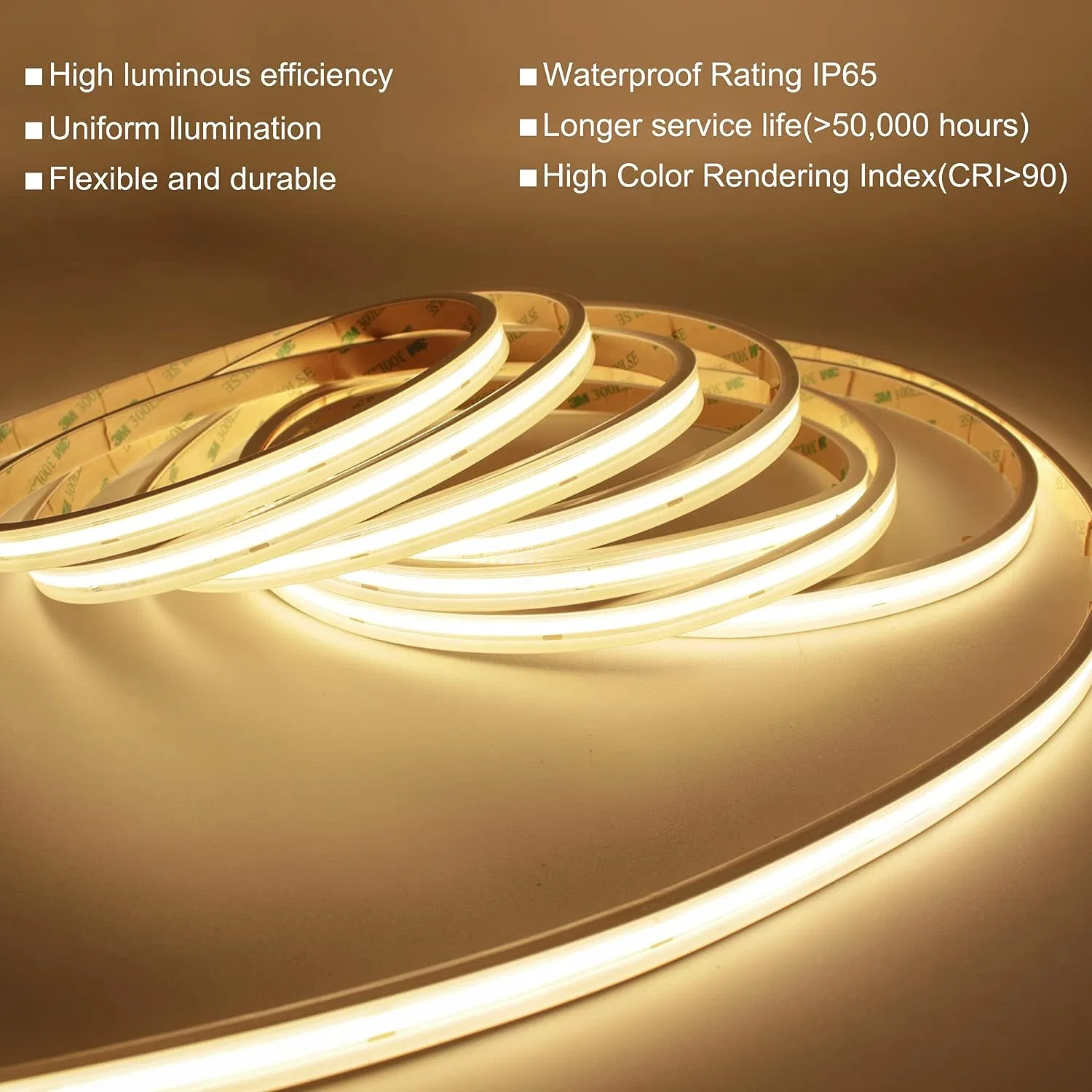DC24V High Density 320 480LEDs Water-Resistance IP65 Factory Price COB LED Strip Light