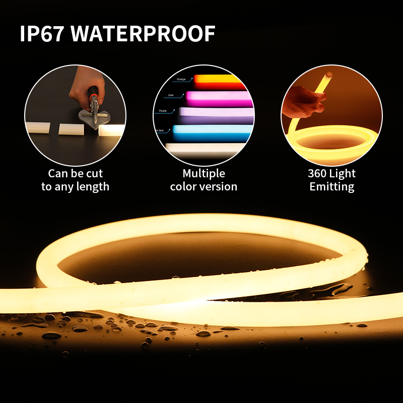 DC24V IP65 Waterproof RGB LED Neon Flex Light 360 Degree Beam Angle Neon Light Tube Flexible Strip Lights