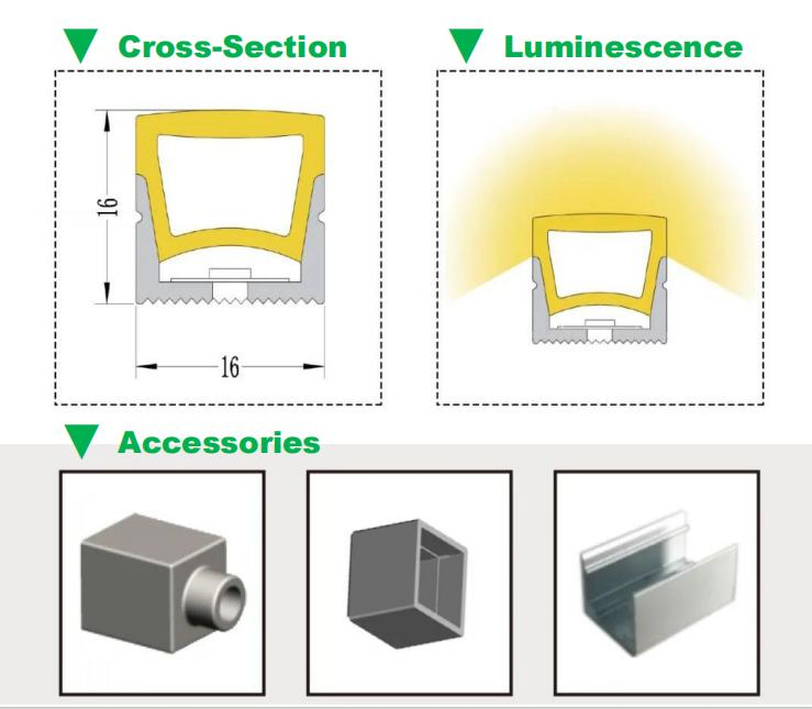 Factory Customized Silicon 16*16mm12V Neon RGB Outdoor Waterproof Addressable LED Strip Light