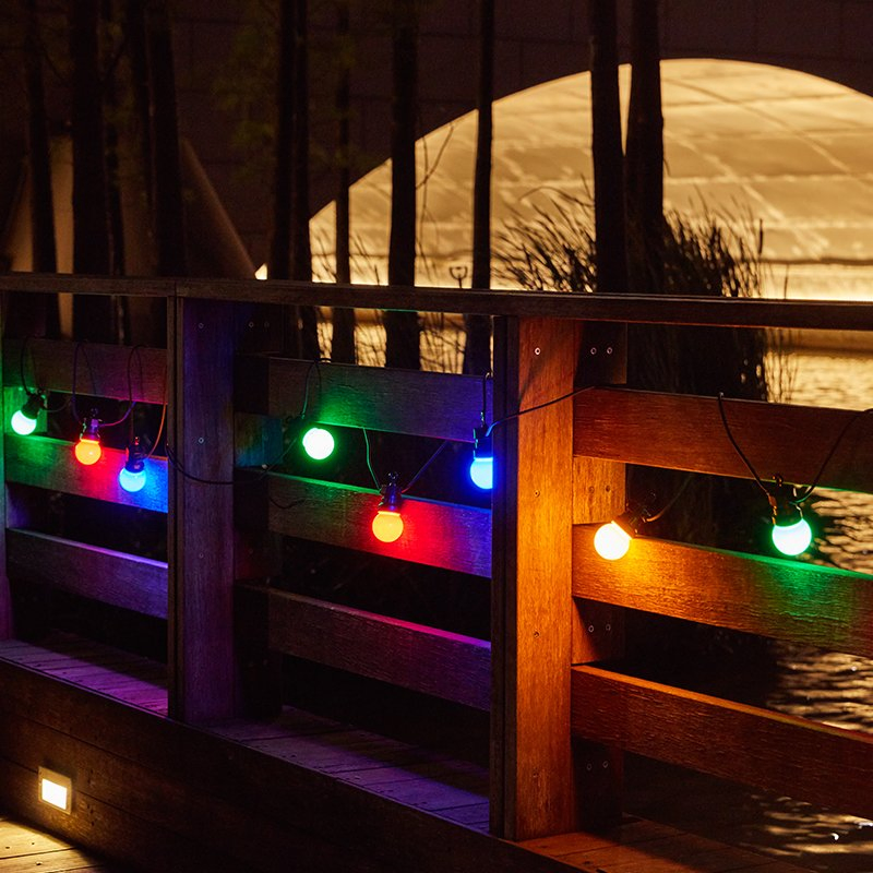 Low Voltage 24V Rainproof Plastic Colorful Bulb Housing Holiday Bedroom Decoration Strip Bulb Light LED Round Ball Pendant