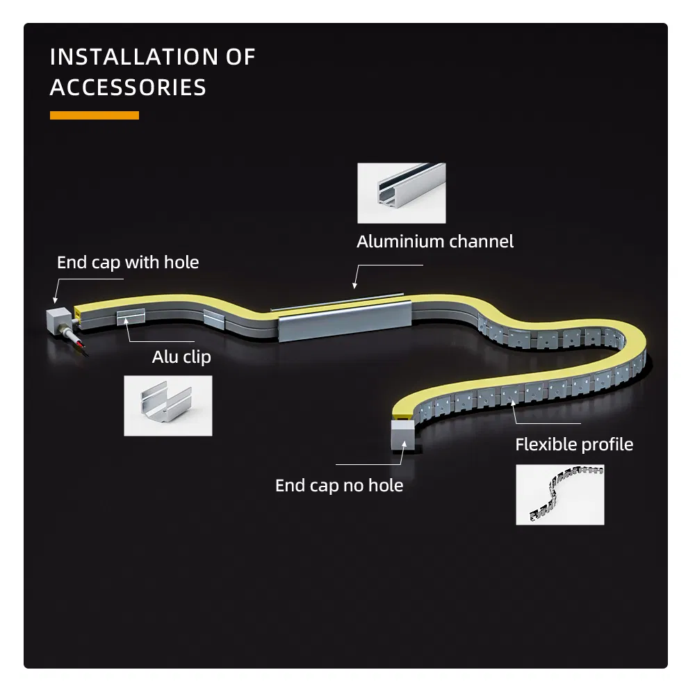 Dotless Neon LED 16.4FT (5M) Strip Light DC24V 40W IP67 10X10mm Outdoor Rated Dimmable Low Voltage Silicone Noen LED Strip Light