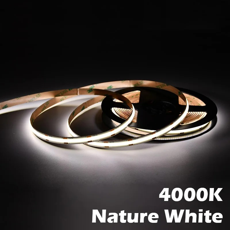5mm 8mm COB LED Tape Lights 480LEDs High Density Flexible Fob LED Strip Light Bar Ribbon Ra90 Linear Warm White DC12V 24V