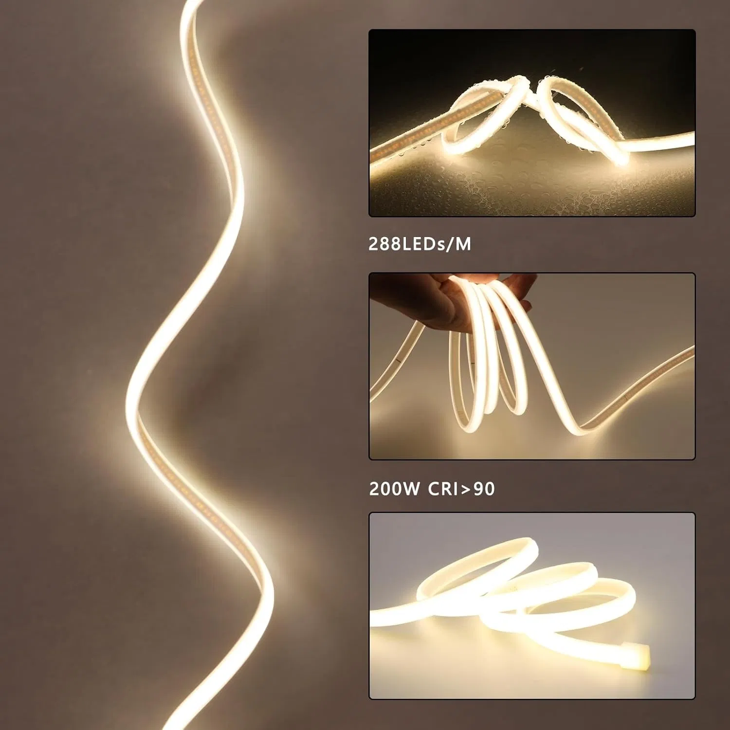 Low Maintenance High Voltage Linear COB LED Strip Light Light with Long Lifespan