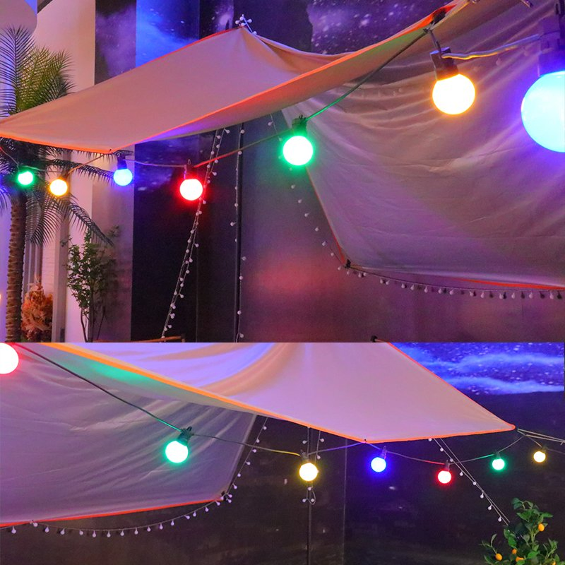 Low Voltage 24V Rainproof Plastic Colorful Bulb Housing Holiday Bedroom Decoration Strip Bulb Light LED Round Ball Pendant